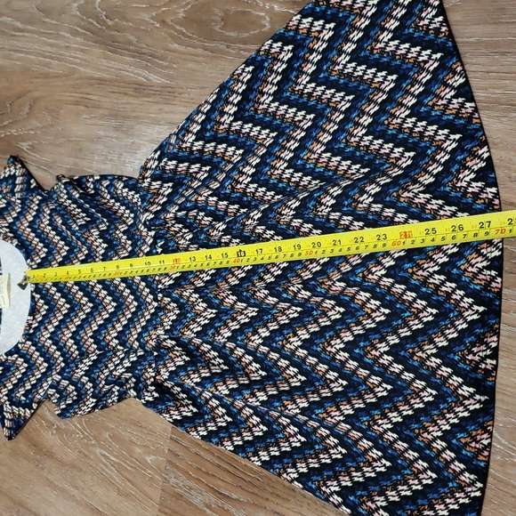 (XS) Enough About Me... Geometric Print Fit & Flare Lightweight Dress Casual - Picture 4 of 9